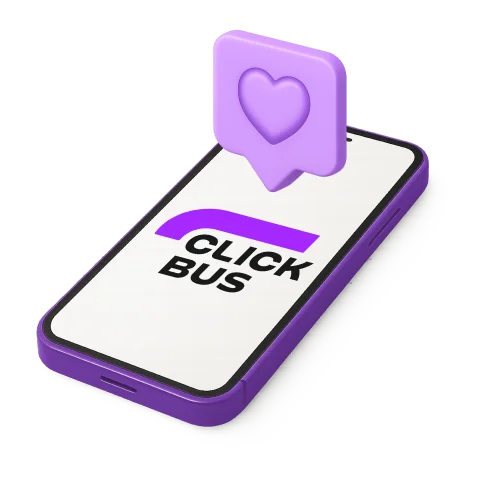 Smartphone com o aplicativo ClickBus aberto